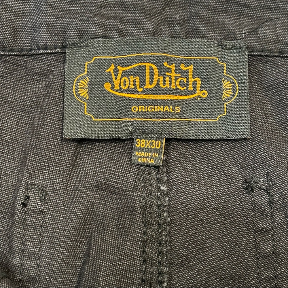Von Dutch Jeans Mens eyeball Double Knee Patch‎ Black Denim Size 38x30 carpenter - Picture 10 of 12